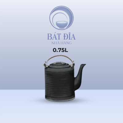 Ấm Tích Men Đen Matt - 0.75L