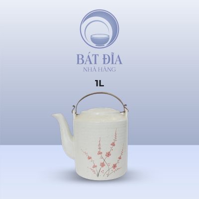 Dung Tích Ấm Tích Men Gốm Hoa Đào Đỏ