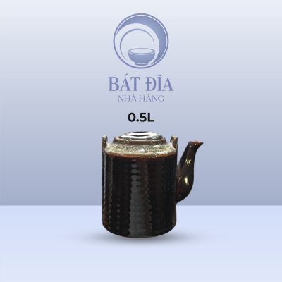 Ấm Tích Men Nâu Quét - 0.5L