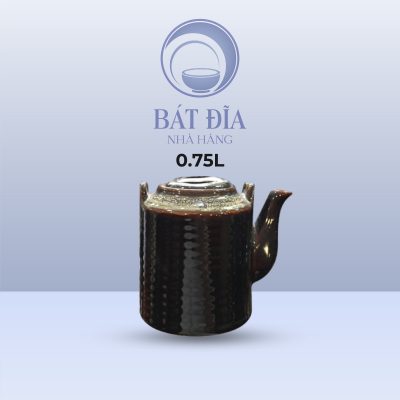 Ấm Tích Men Nâu Quét - 0.75L