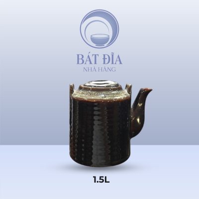 Ấm Tích Men Nâu Quét - 1.5L