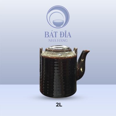 Ấm Tích Men Nâu Quét - 2L