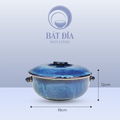 Kích thước Âu Cơm Có Tai Men Hỏa Biến Xanh