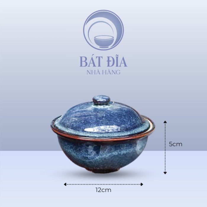 Kích thước Âu Cơm Không Tai Men Hỏa Biến Xanh