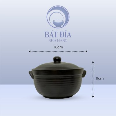 Âu Cơm Men Đen Matt - 16cmx9cm