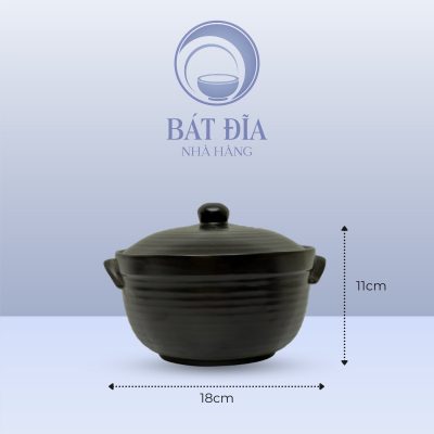 Âu Cơm Men Đen Matt - 18cmx11cm