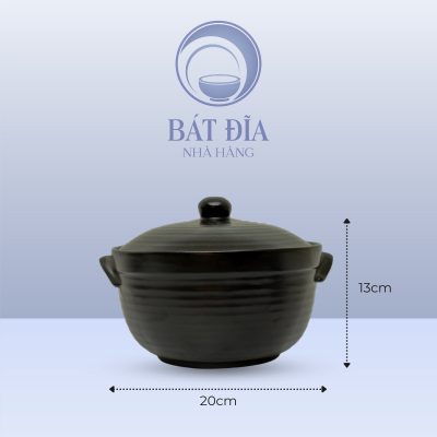 Âu Cơm Men Đen Matt - 20cmx13cm