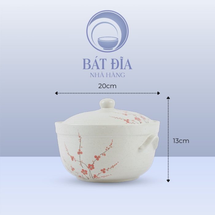 Kích Thước Âu Cơm Men Gốm Hoa Đào Đỏ
