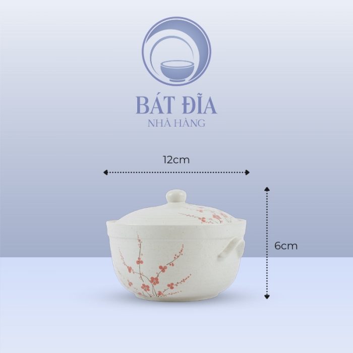 Kích Thước Âu Cơm Men Gốm Hoa Đào Đỏ