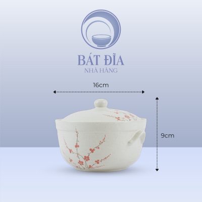 Kích Thước Âu Cơm Men Gốm Hoa Đào Đỏ