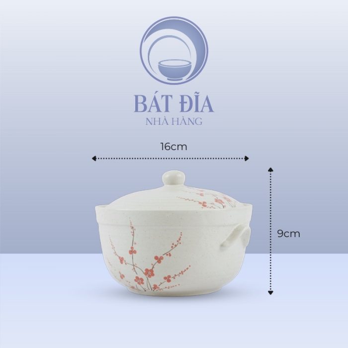 Kích Thước Âu Cơm Men Gốm Hoa Đào Đỏ