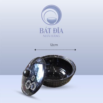 Âu Cơm Men Nâu Quét - 12cmx6cm