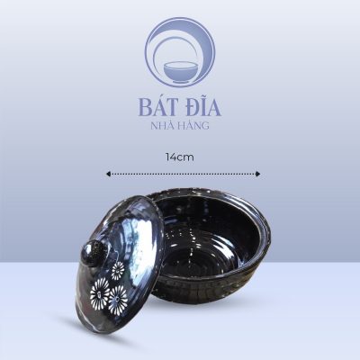 Âu Cơm Men Nâu Quét - 14cmx7cm