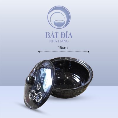 Âu Cơm Men Nâu Quét - 18cmx11cm