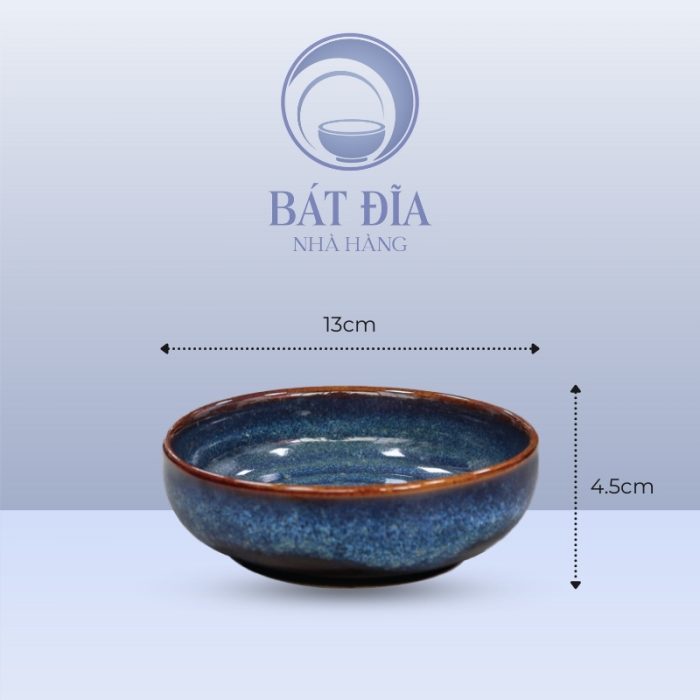Kích thước Bát Bằng Men Hỏa Biến Xanh