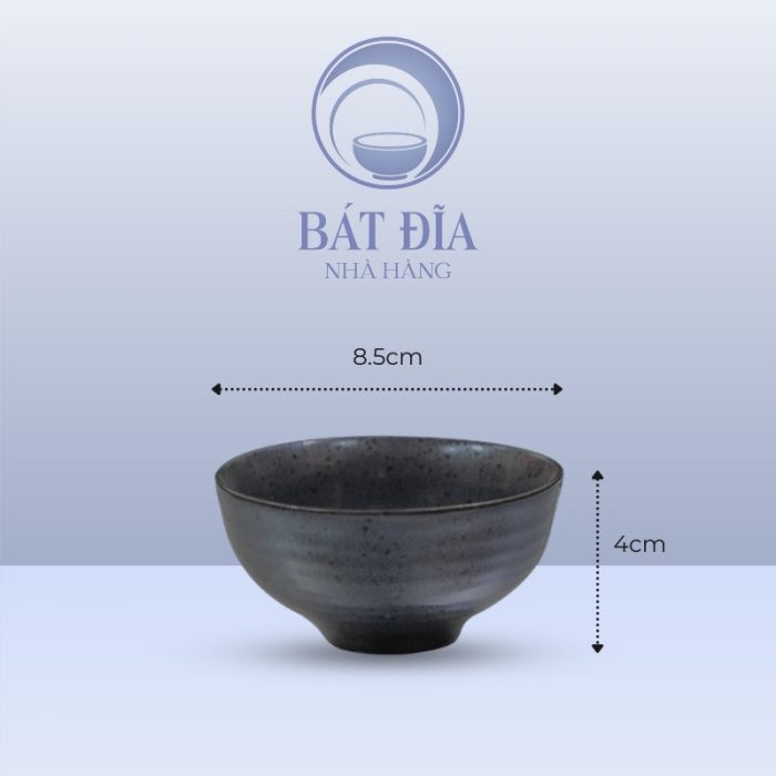 Kích thước Bát Mắm Men Đen Chấm Sơn