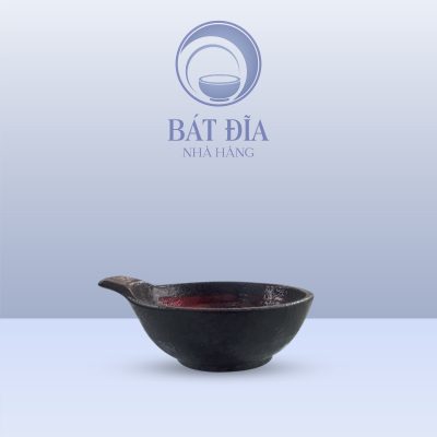 Bát Chuôi Men Đen Nhật Quét Sơn