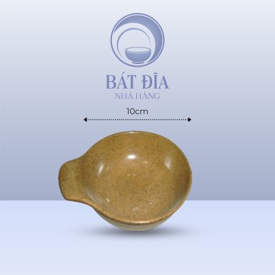 Bát Chuôi Men Gốm Nâu Đen - 10cmx8cmx3.5cm