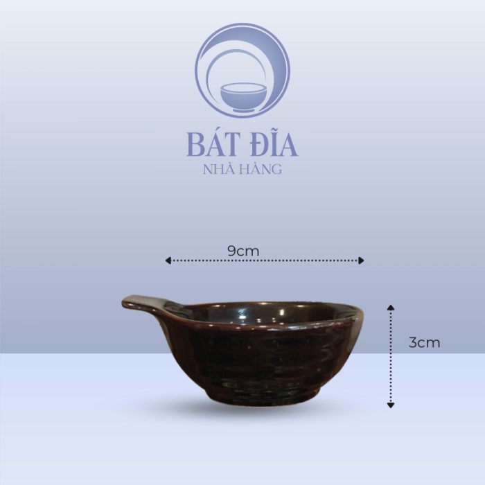 Kích thước Bát Chuôi Men Nâu Quét
