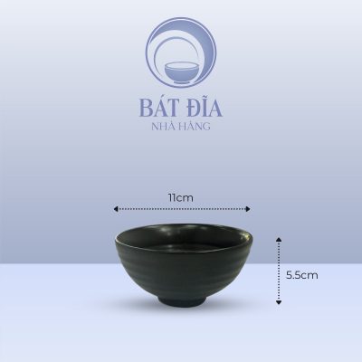kích thước Bát Cơm Men Đen Matt