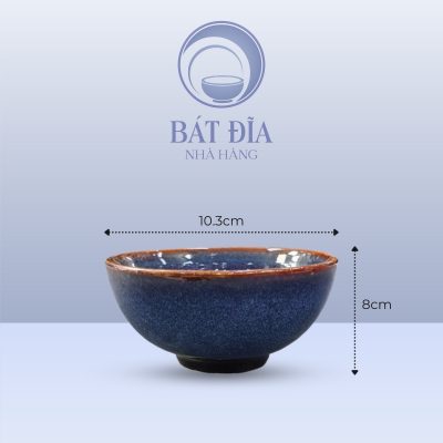 Bát Cơm Men Hỏa Biến Xanh - 10.3cmx8cm
