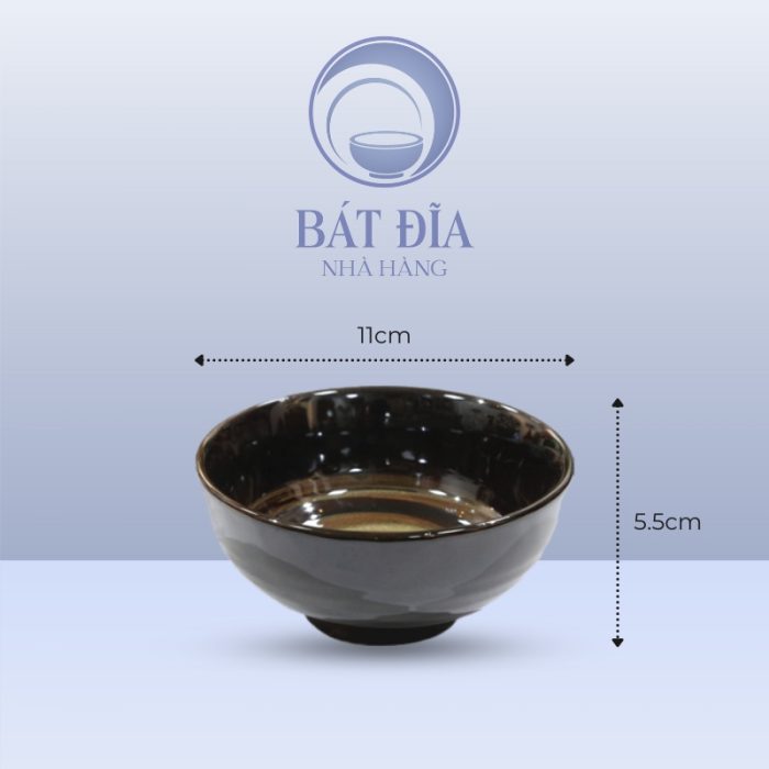 Kích thước Bát Cơm Men Nâu Quét