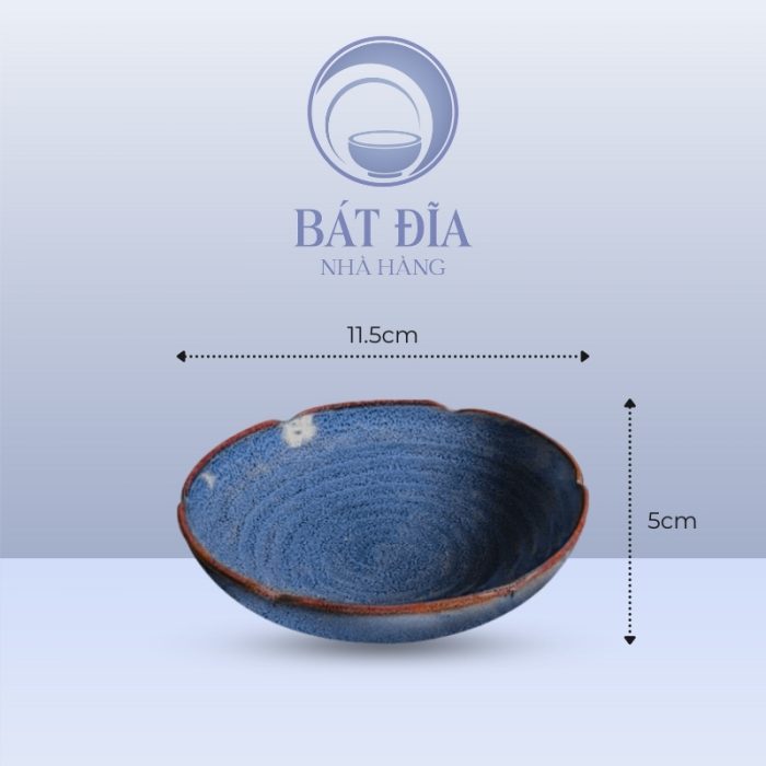 Kích thước Bát Hoa Men Hỏa Biến Xanh
