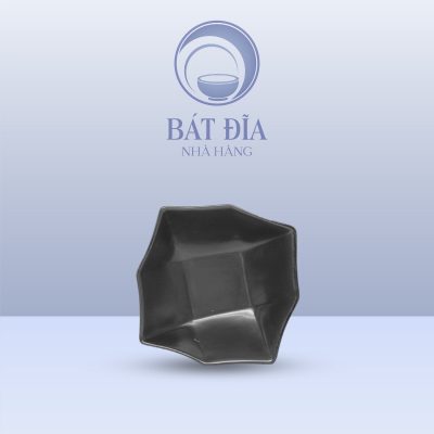 Bát Lục Giác Men Đen Matt