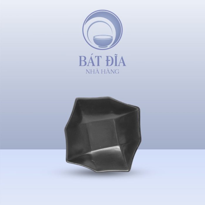 Bát Lục Giác Men Đen Matt