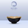 Bát Lượn Chân Cao Men Gốm Nâu Đen