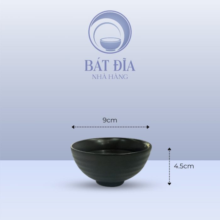 kích thước Bát Mắm Men Đen Matt