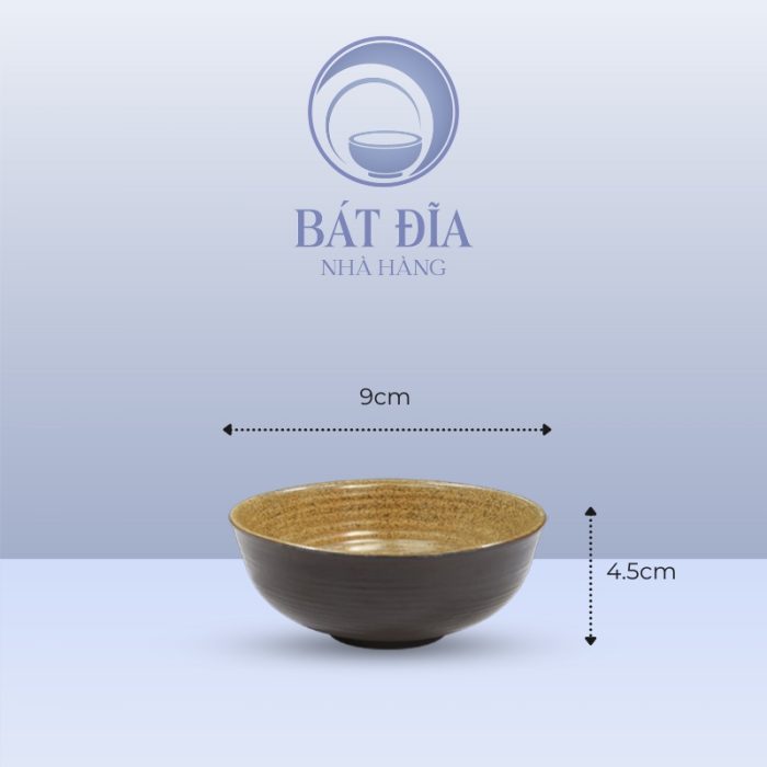 kích thước Bát Mắm Men Gốm Nâu Đen