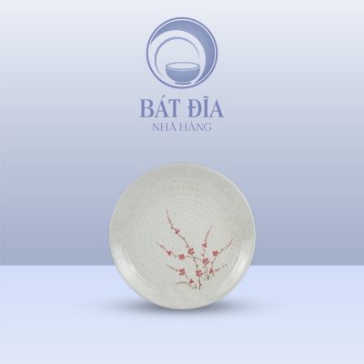 Bát Salad Men Gốm Hoa Đào Đỏ
