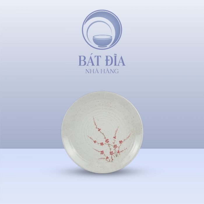 Bát Salad Men Gốm Hoa Đào Đỏ