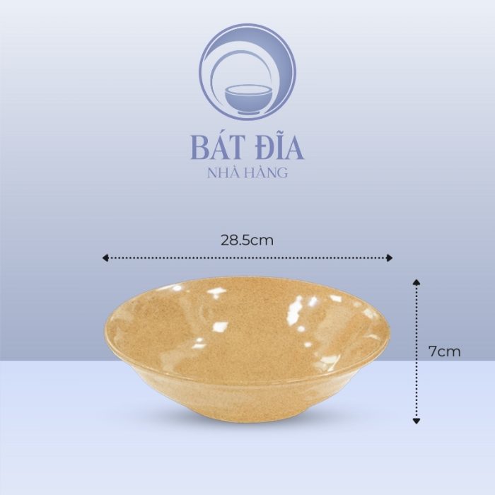 Kích Thước Bát Salad Tròn Men Sứ Vàng