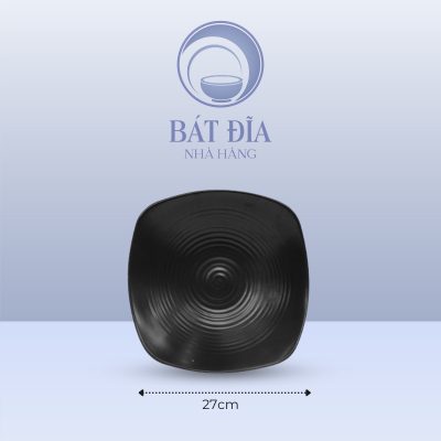 Kích thước Bát Salat Vuông Men Đen Matt