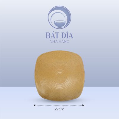 kích thước Bát Salat Vuông Men Gốm Nâu Đen