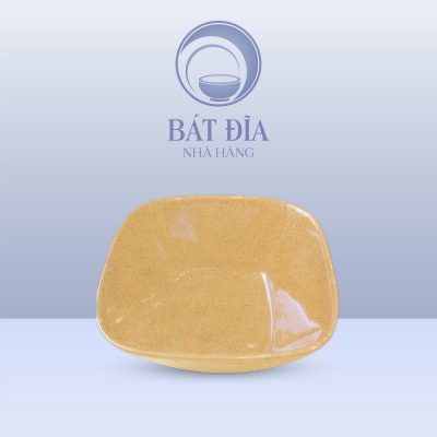 Bát Salad Vuông Men Sứ Vàng