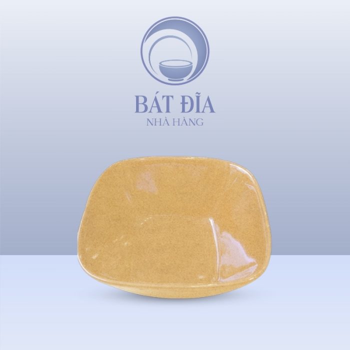 Bát Salad Vuông Men Sứ Vàng