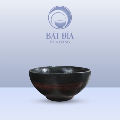 Bát Sâu Men Đen Nhật Quét Sơn
