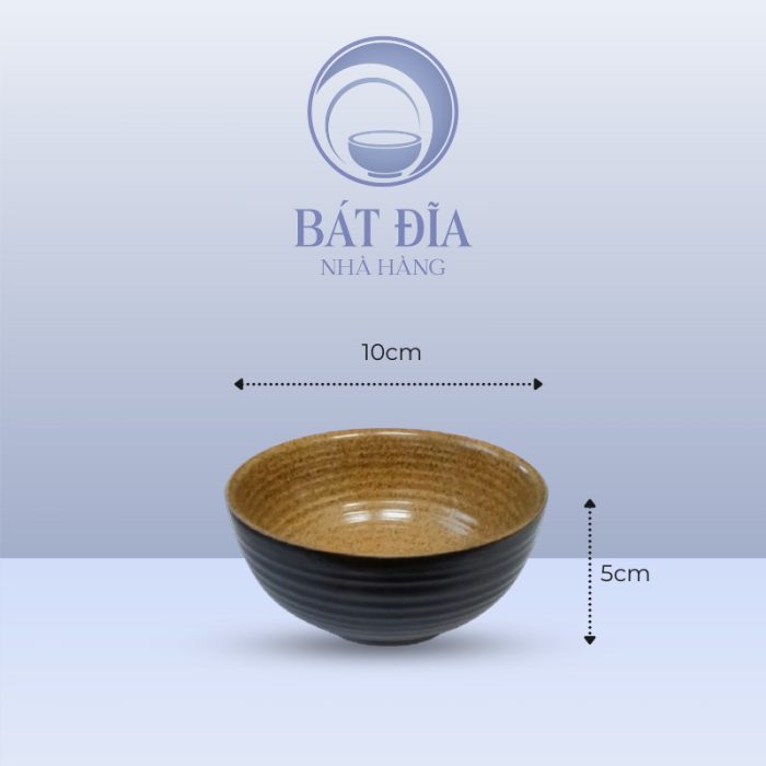 Kích thước Bát Soup Men Gốm Nâu Đen