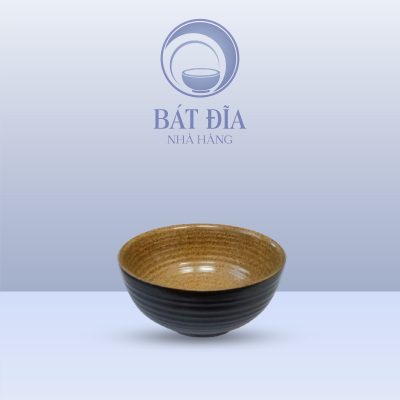 Bát Soup Men Gốm Nâu Đen