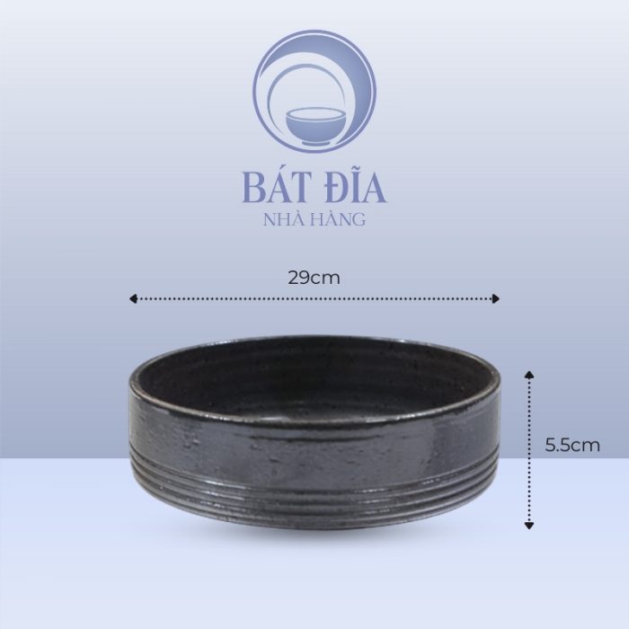 Kích thước Bát Thẳng Men Đen Chấm Sơn