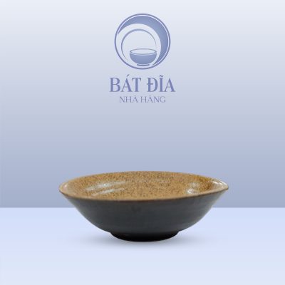Bát Tô Chân To Men Gốm Nâu Đen