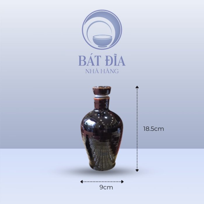 Kích thước Bình Rượu Men Nâu Quét