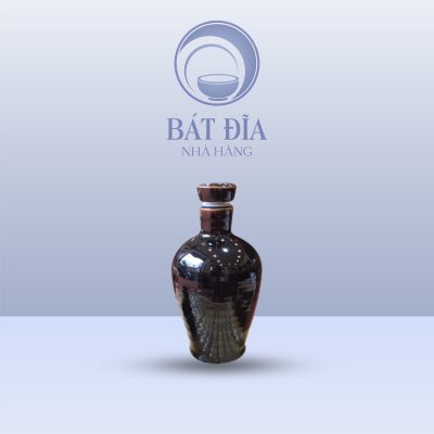 Bình Rượu Men Nâu Quét