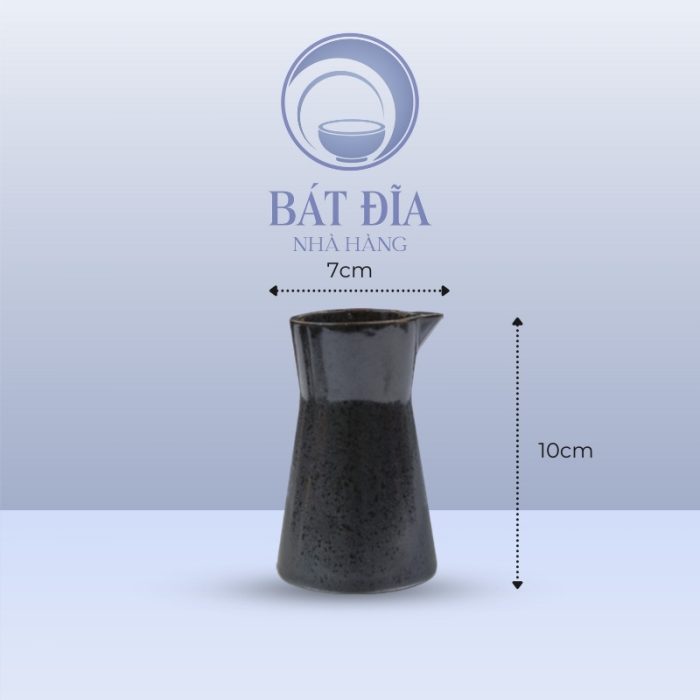 kích thước Bình Rượu Sake Men Đen Chấm Sơn