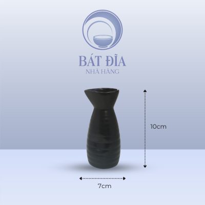 Kích thước Bình Sake Men Đen Matt