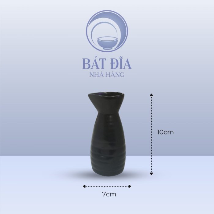 Kích thước Bình Sake Men Đen Matt
