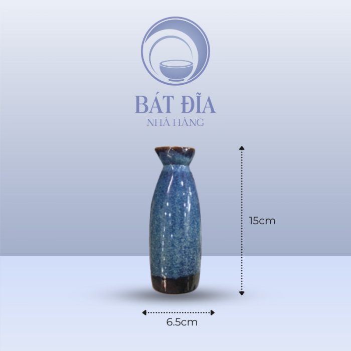 Kích thước Bình Sake Men Hỏa Biến Xanh